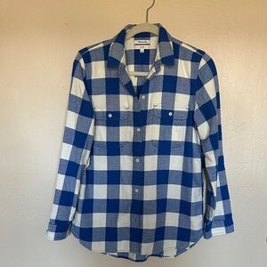 Madewell Blue and White Checkered Shirt